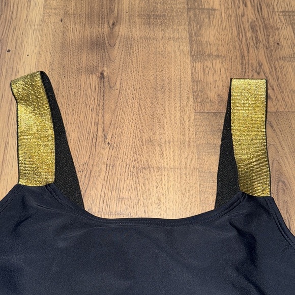 JESSLEA Black Swimsuit with Gold Straps size M - Picture 3 of 9